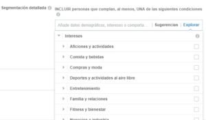 Segmentación por intereses en Facebook ADS